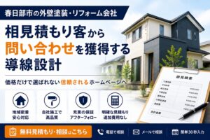 春日部市の外壁塗装・リフォーム会社が相見積もり客から問い合わせを獲得するホームページ導線設計