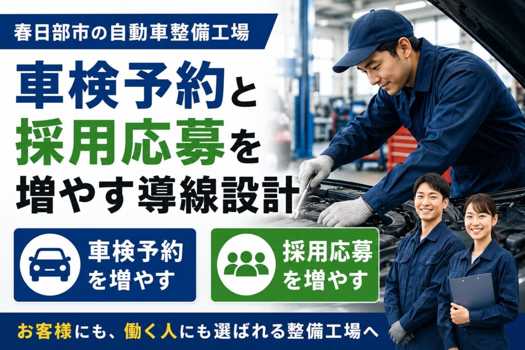 春日部市の整備工場HPでお問い合わせを増やす導線設計