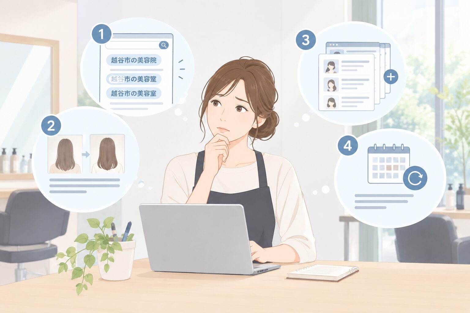 越谷市の美容院でよくあるSEOの失敗のイメージ