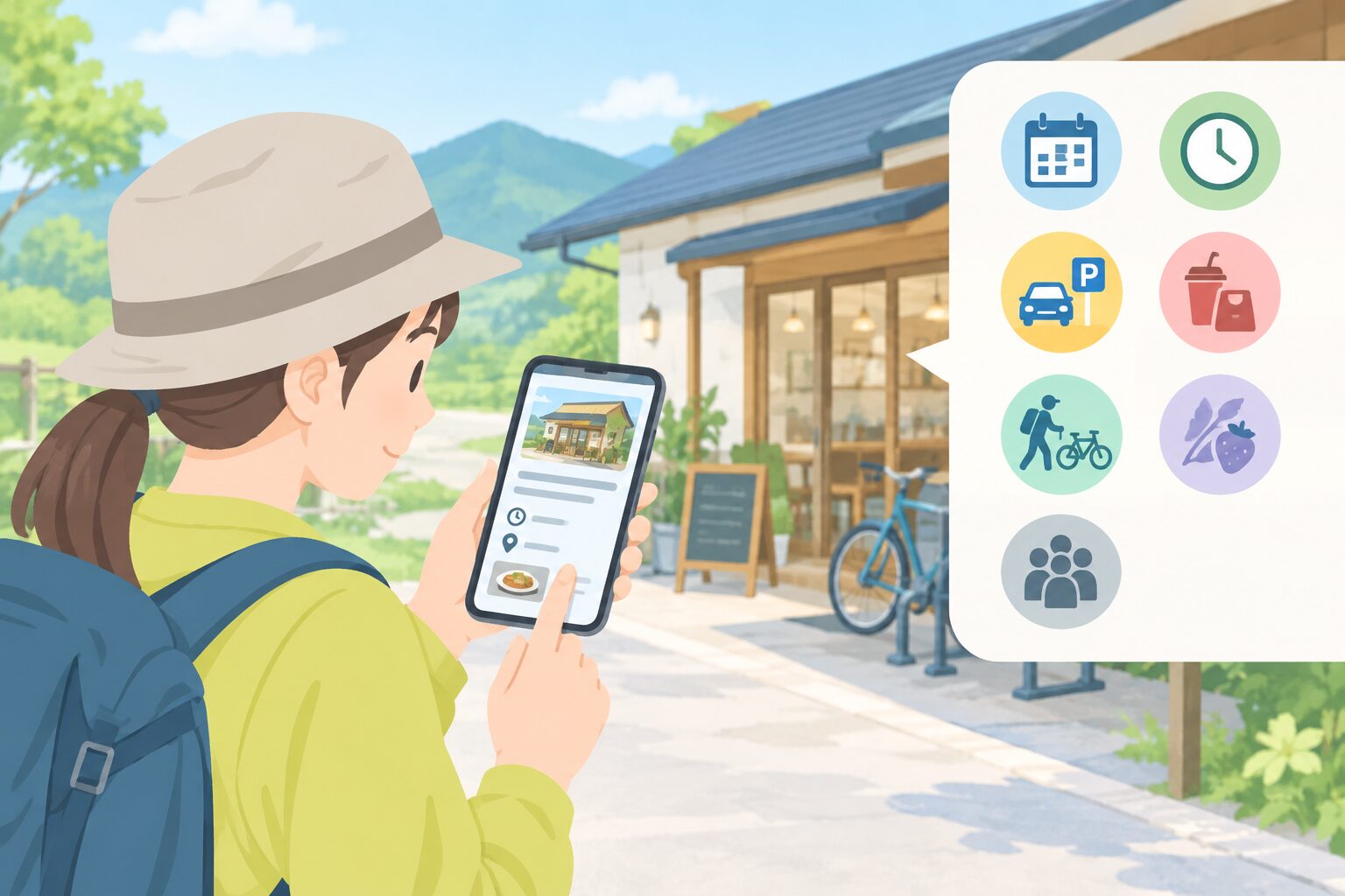 参加者が地域店舗を探すときに見る情報のイメージ