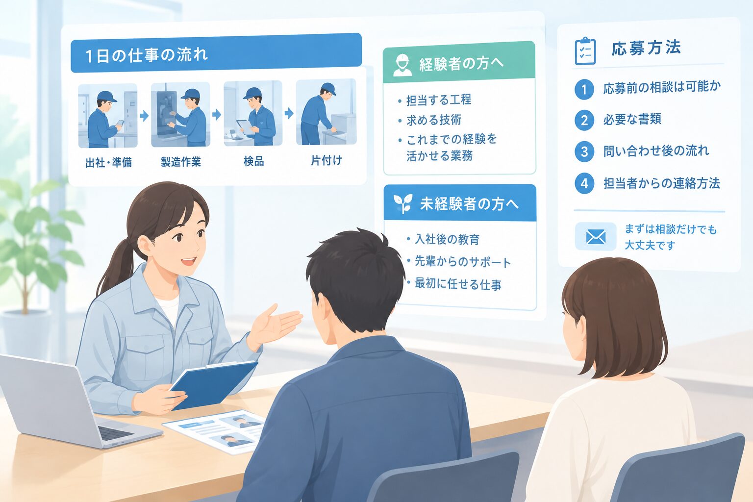 採用応募を増やすために掲載したい情報のイメージ