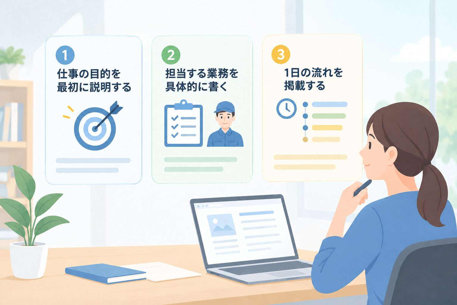 仕事内容を伝える採用ページの基本構成のイメージ